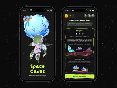 Space Cadet: Mobile Game Design design figma game mobile space ui