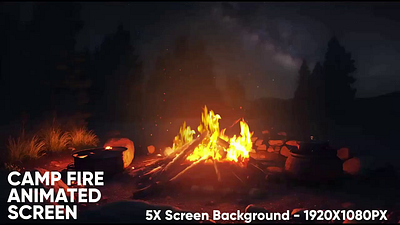5x Animated Screen virtual backgrounds, stream overlay motion graphics