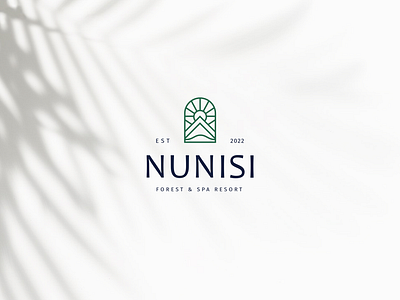 Nunisi . Forest & Spa Resort branding design graphic design graphicdesign line lineart linework logo logotype mountains nature resort sun