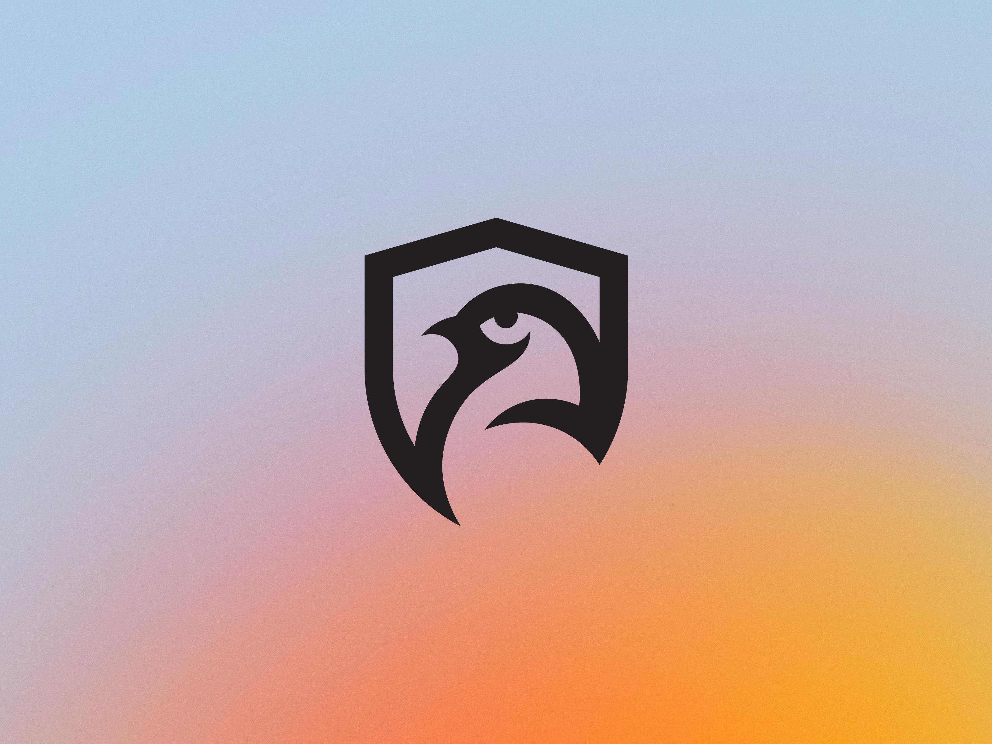 Bird in shield logo animal bird guard logo nature protection shield