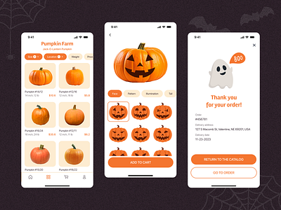 Pumpkin Jack store app app catalog custom customization ghost halloween jack mobile orange order pumpkin store ui