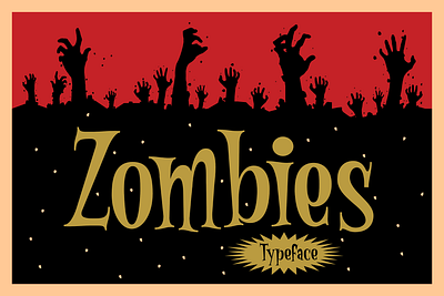 Zombies - a Retro Typeface branding cartoon children book classic coloring book comic cover design font graphic design horror illustration label logo packaging poster retro spooky typeface vintage