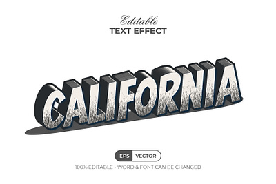 California Text Effect 3D Isometric Grunge Style 3d alphabet design editable effect font grunge letter lettering logotype style text type typeface typography vintage