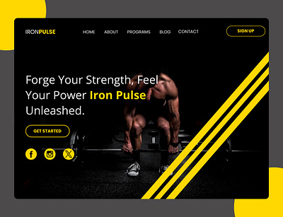 IRONPULSE design figma figmadesign gym gymwebsite ui web websitedesign webui