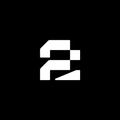 F + 2 Logo branding geometric graphic design logo minimal monogram number simple