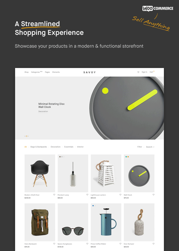 Savoy - Minimalist AJAX WooCommerce Theme wordpress theme