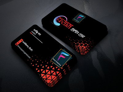 Business Card black color graphic design printshop red