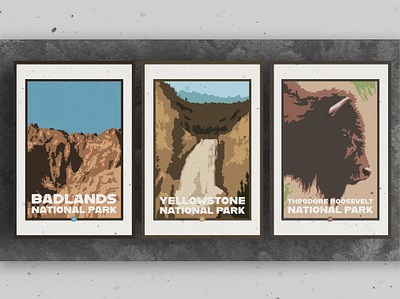 National Park Posters graphic design illustration national parks outdoor parks poster