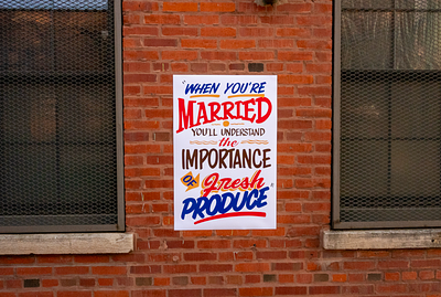 Married + Produce Grocery Store Sign ches perry grocery store hand painted sign painter sign painting typography