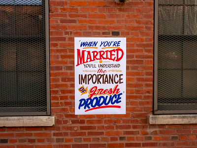 Married + Produce Grocery Store Sign ches perry grocery store hand painted sign painter sign painting typography