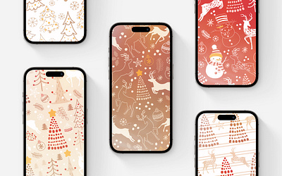 Merry Christmas Wallpaper Pack abstract android christmas illustration ios iphone mobile pattern texture wallpaper wallpaper pack