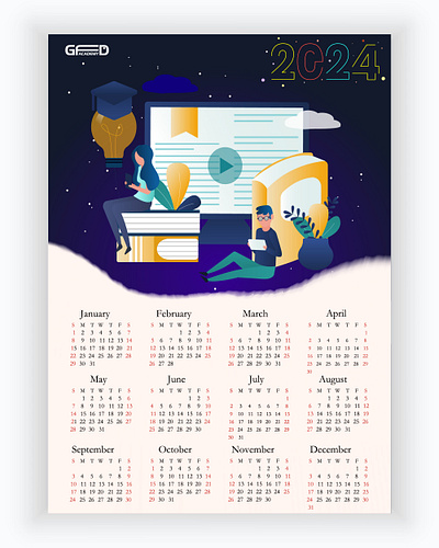 calendar 2024 design graphicsujon71