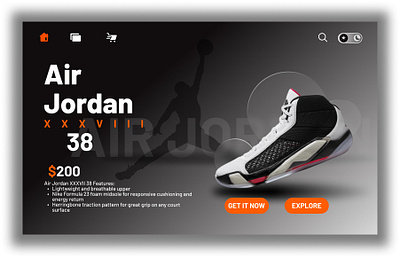 Air Jordan Landing Page Design. branding figma landing page design ui ui design webdesign website design