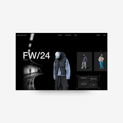 MONOCE // Concept branding clothing minimal ui urban user interface web design