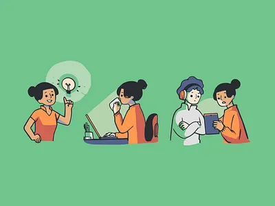 Story of an idea characters comic illustration