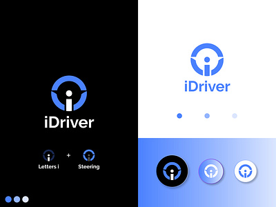 iDriver Logo, isteering Logo branding logo i letter logo idriver idriver logo isteering logo logo design modern logo modern steering steering logo