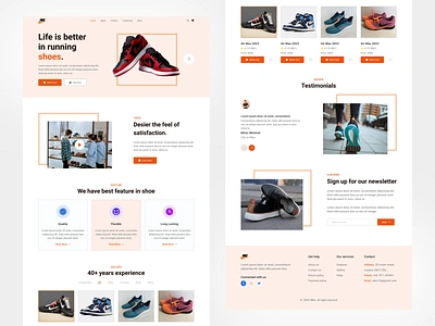 Nike - Shoes store website landing page adidas branding design figma fila graphic design gucci illustration landing page new shoe website landing page nike puma reebok shoe shoes website landing page skechers template ui ux website design