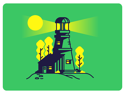 Lighthouse design graphic design house icon illustration lighthouse line logo minimal retro simple ui