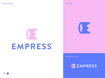 Empress logo branding clean crown design e empress girl icon logo logodesign logodesigner mark modern pink simple symbol