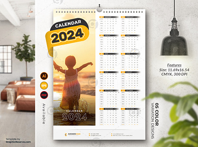 Wall Calendar 1-Page 2024 Template Design 1 page wall calendar 1 page wall calendar 2024 business calendar business wall calendar 2024 calendar 2024 colorful calendar creative calendar didargds calendar minimal calendar modern calendar new year 2024 new year calendar office calendar one page calendar one page calendar 2024 professional calendar 2024 trending design trendy calendar visualgraphics wall calendar 2024