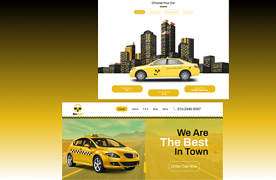 GoCab - Lnding Page colorful gocab landing page rent a car saas product simple ui ui design webpage design website design