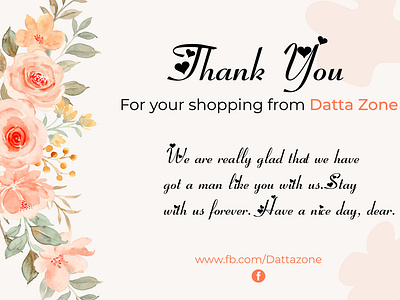 Thank You Card 3d ayan datta brand identity branding datta zone flower graphic design logo marketing motion graphics packaging social media social media post thank you card