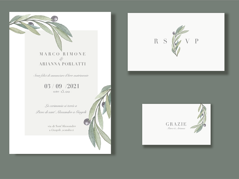 ulivo invito matrimonio customize invitation olive savethedate watercolour wedding