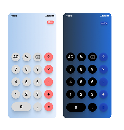 Calculator app design. Light and dark mood. 3d app design calculator design graphic design illustration ui uiux ux