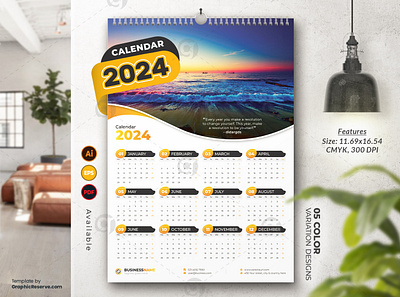 Great Sea View 1-Page Wall Calendar 2024 Template 1 page wall calendar 1 page wall calendar 2024 business calendar business wall calendar 2024 calendar 2024 colorful calendar creative calendar didargds calendar minimal calendar modern calendar new year 2024 new year calendar office calendar office calendar 2024 one page calendar one page calendar 2024 stationery design trending design trendy calendar wall calendar 2024