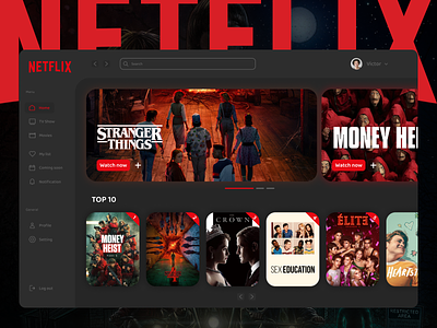 Netflix Concept UI (Netflix streaming service) concept design interface netflix site streaming service ui ux uxui web design