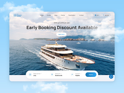 Cruise Booking Website Design clean cruise modern ui ux web design