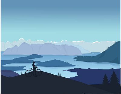 Mountain Biking adobe illustrator graphic design illustration mountain biking mountains