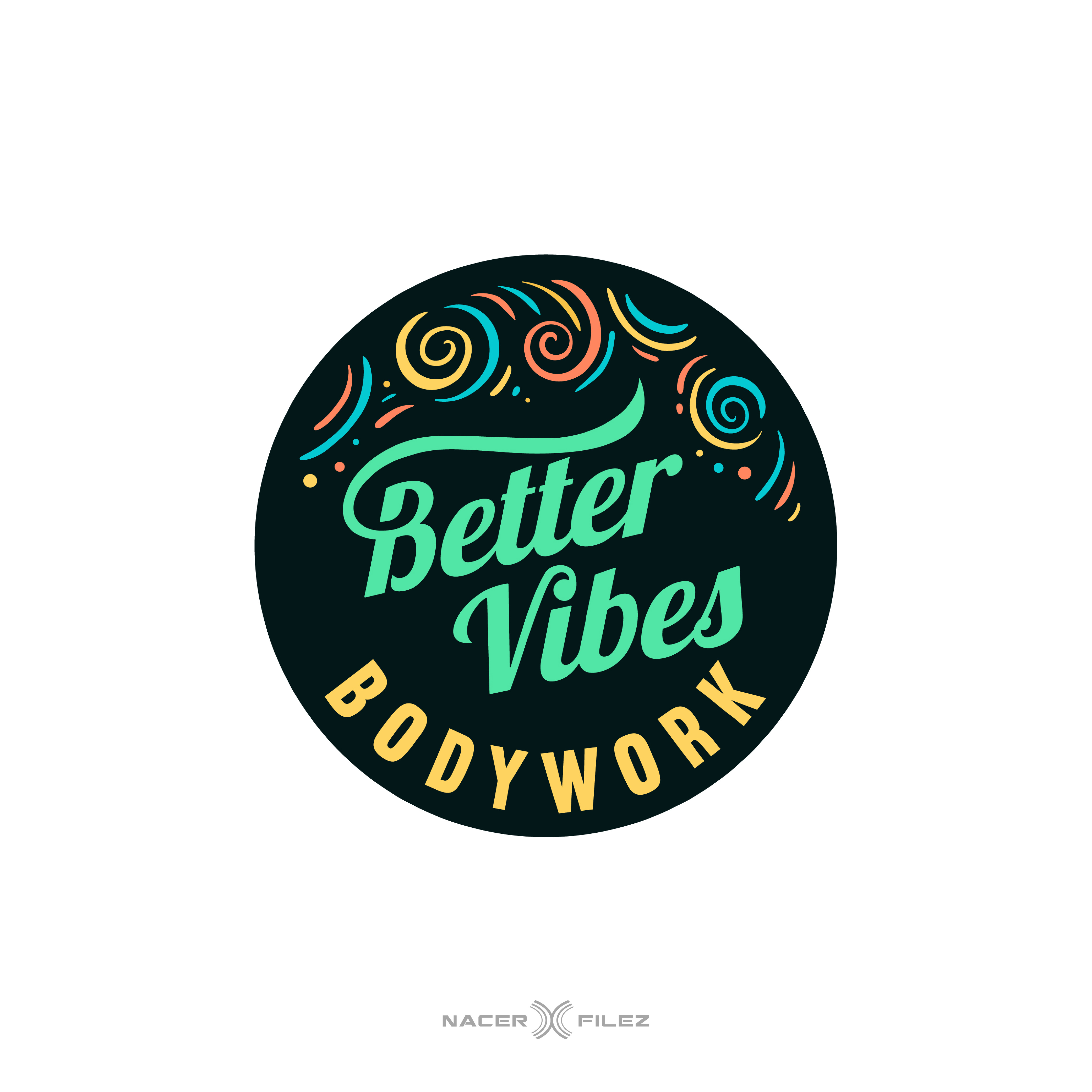 Better Vibes better bodywork branding circular logo colorful design emblem emblem logo good vibes graphic design identity designer logo logo designer logos typography vector vibes