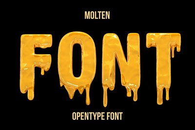 Molten Font bitmap font brandy flower gold honey inflorescence kids liquor molten oil opentype wax yellow