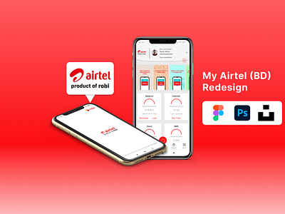 My Airtel - Redesign airtel branding design figma mobile company mobileapp mobileappdesign my airtel redesign saas product telecommunication ui ux