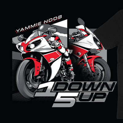 1 Down 5 Up - Yammie Noob graphic design illustration illustrator motorcycles sport bike vector yammie noob youtube