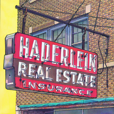 HADERLEIN analog illustration ink vintage sign vintage signs