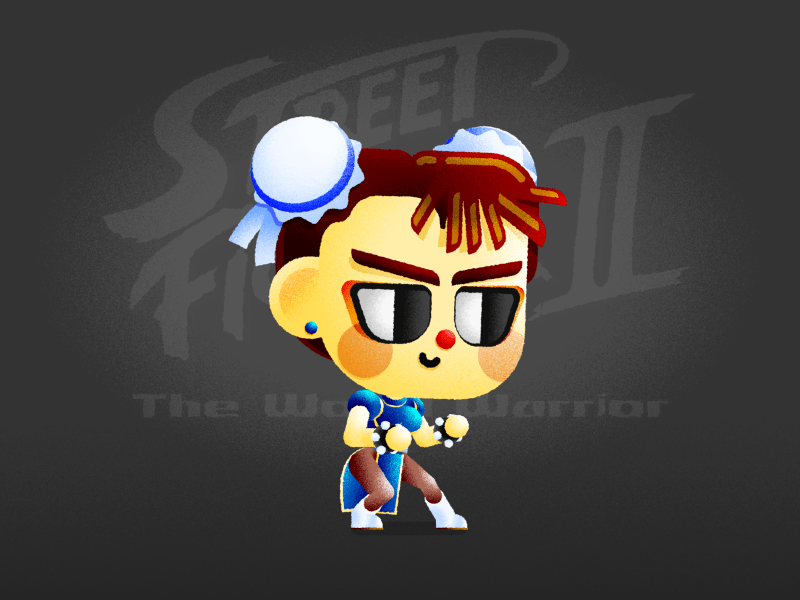 Chun-Li Animated | Street Fighter II Tribute animation character design cute gif graphic design illustration kawaii motion graphics pose sticker street fighter vector