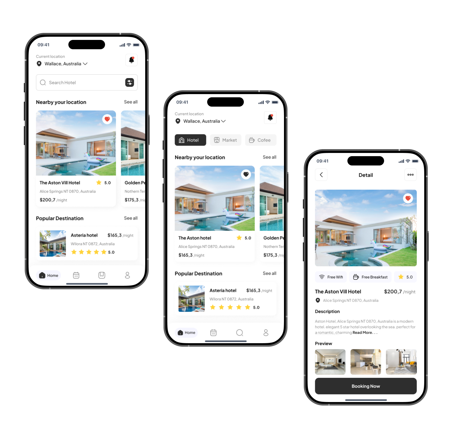 Hotel Booking Mobile App app booking branding design graphic design hotel illustration logo typography ui ux vector