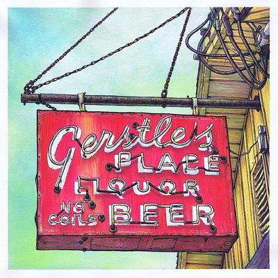 GERSTLE'S analog ink vintage sign