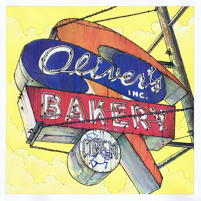 OLIVER'S analog ink vintage sign