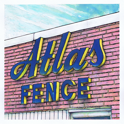 ATLAS analog ink vintage sign