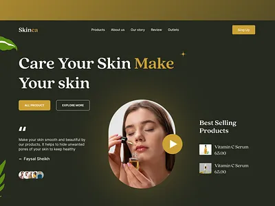 Skin Care Landing Page design typography ui ux