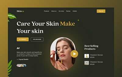 Skin Care Landing Page design typography ui ux