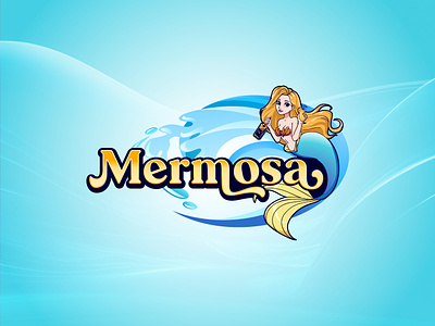 Mermaid Logo Design Concept blonde colorful cute graphic design illustration logo mermaid mimosa ocean sea sexy splash vector water wave