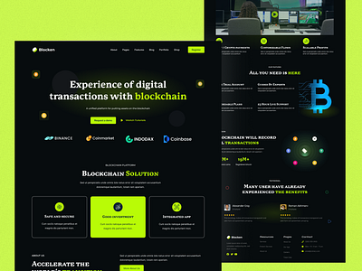 Blockchain Landing Page design typography ui ux