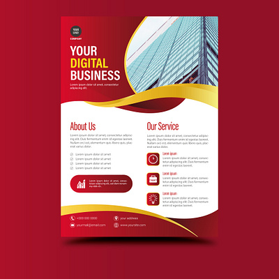 Business Flyer Template branding business flyer gold gradient red