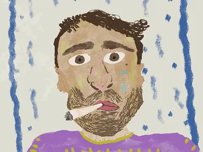 i'm tired animation graphic design high joint motion graphics oil painting photoshop portrait weed