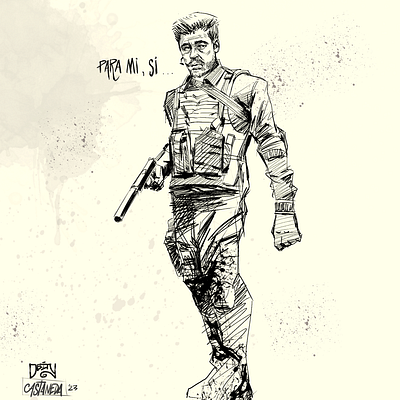 Benicio Del Toro aka "Alejandro" from movie Sicario benicio del toro character design digital art dribbble illustration ink