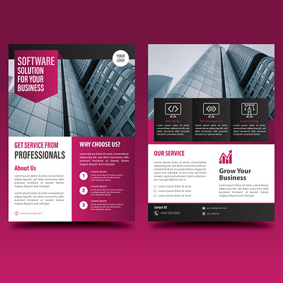 Software Company Flyer Template branding business flyer software